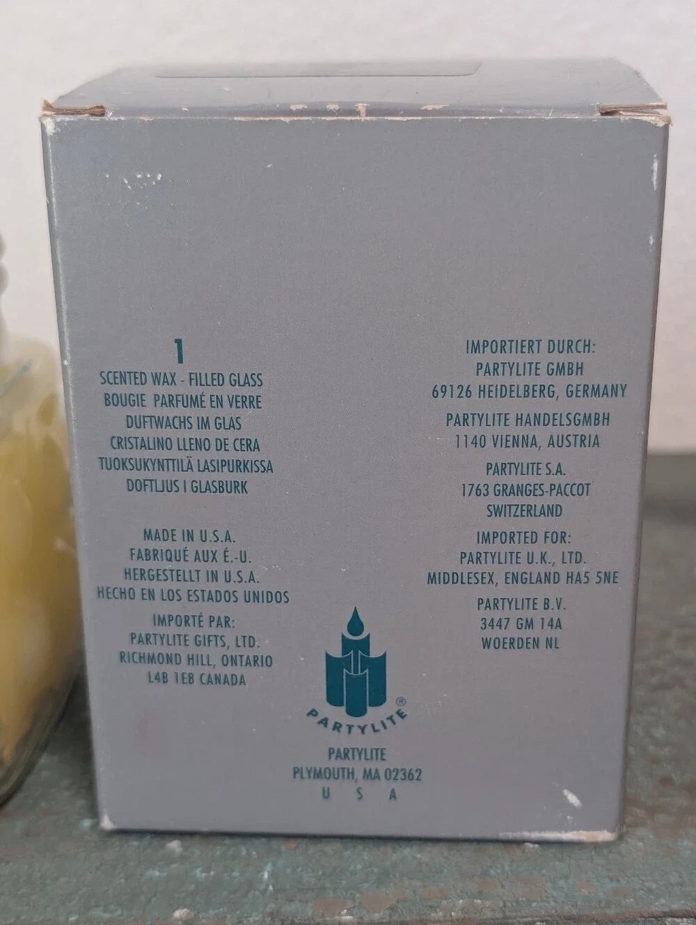 PartyLite Pineapple P1115 Bubble Jar Scented Wax Filled Candle 8 oz NEW w / Box